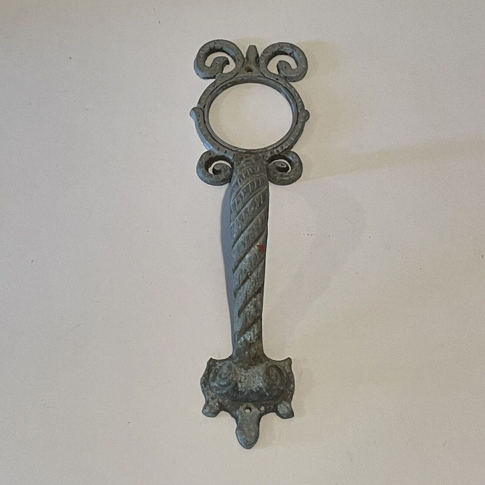 Vintage Aluminum Ornate Door Handles Art Deco Mid-Century 12" x 3 3/4"